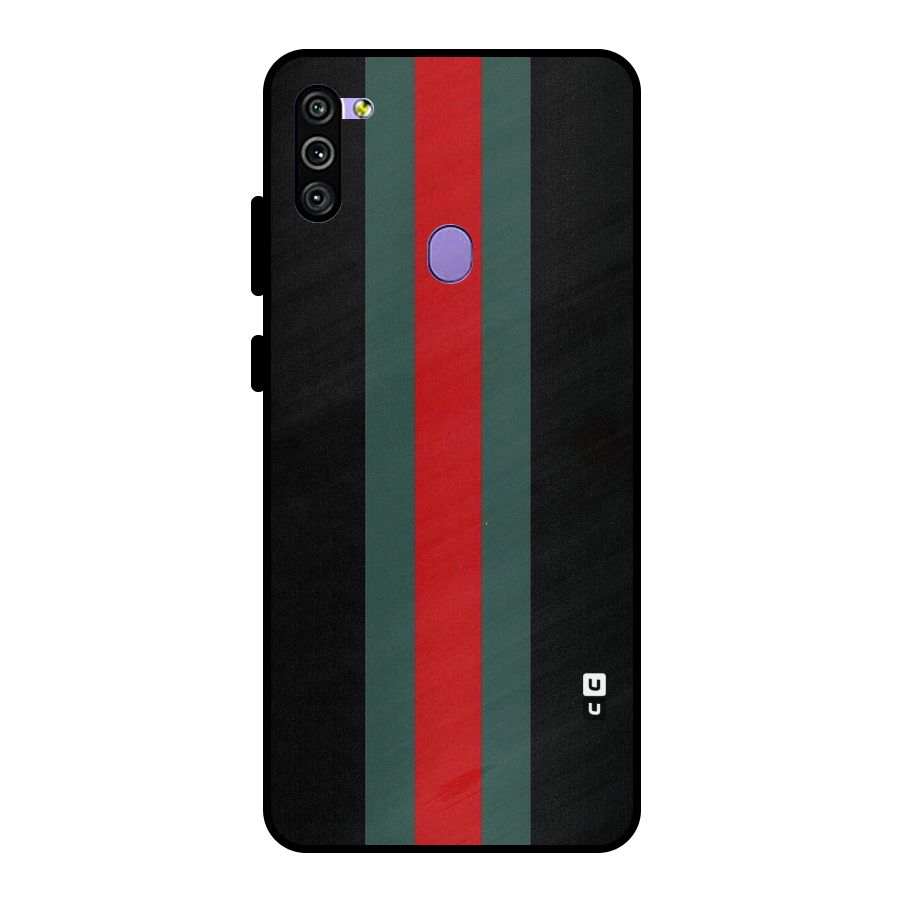 Basic Colored Stripes Metal Back Case for Galaxy M11