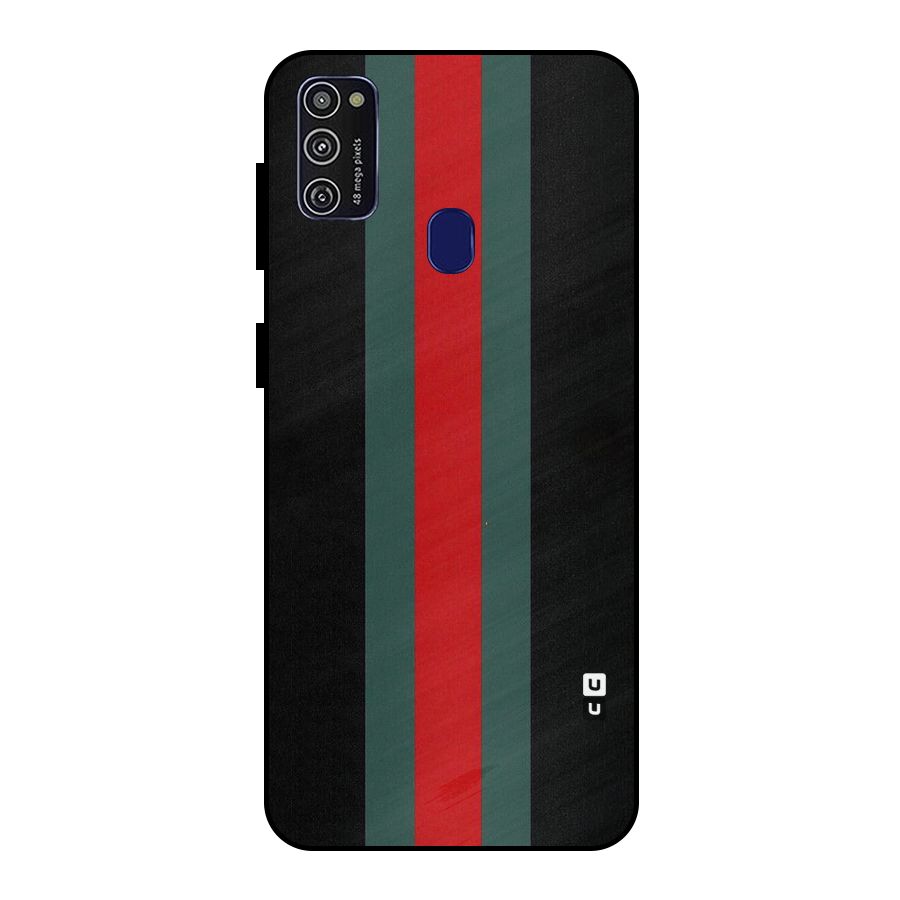 Basic Colored Stripes Metal Back Case for Galaxy M21