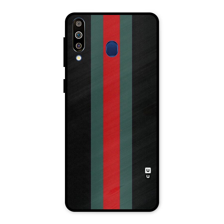 Basic Colored Stripes Metal Back Case for Galaxy M30