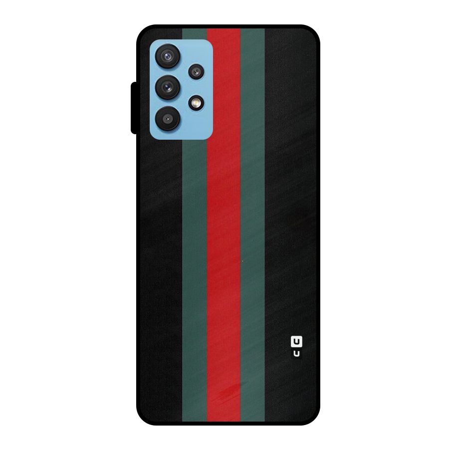 Basic Colored Stripes Metal Back Case for Galaxy M32 5G