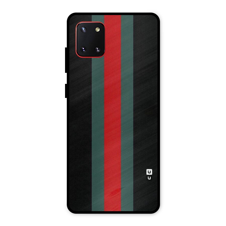 Basic Colored Stripes Metal Back Case for Galaxy Note 10 Lite