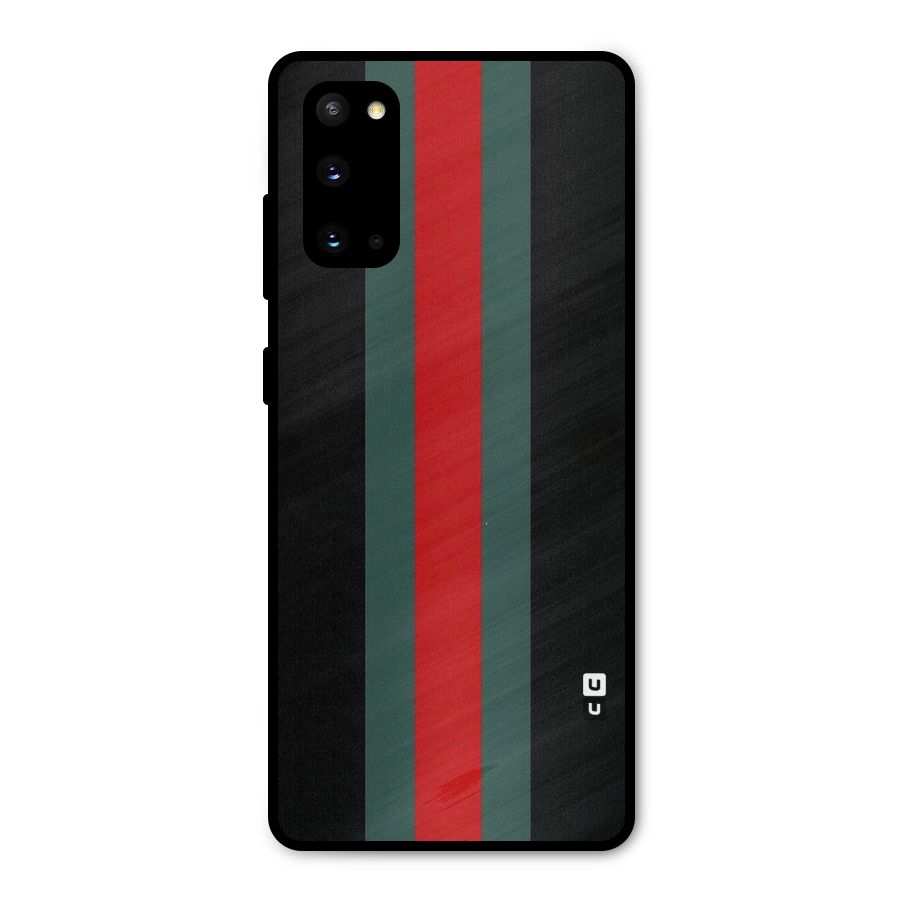 Basic Colored Stripes Metal Back Case for Galaxy S20
