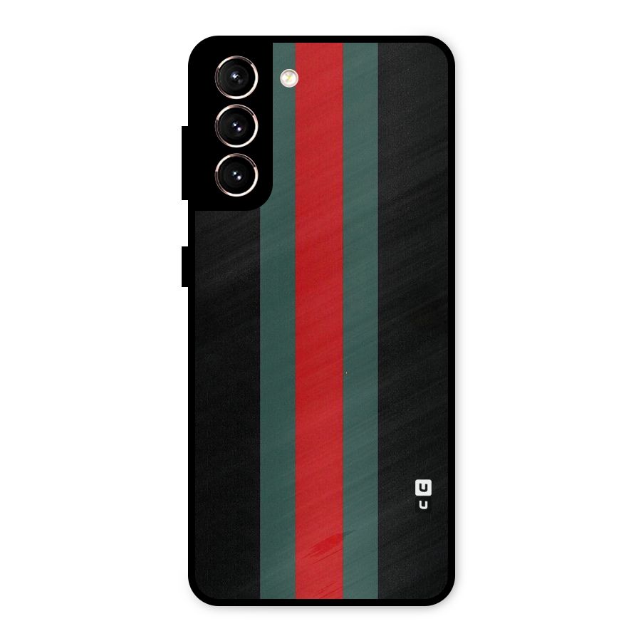 Basic Colored Stripes Metal Back Case for Galaxy S21 5G