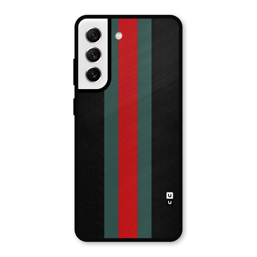 Basic Colored Stripes Metal Back Case for Galaxy S21 FE 5G