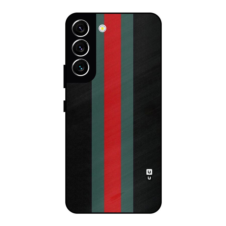 Basic Colored Stripes Metal Back Case for Galaxy S22 5G