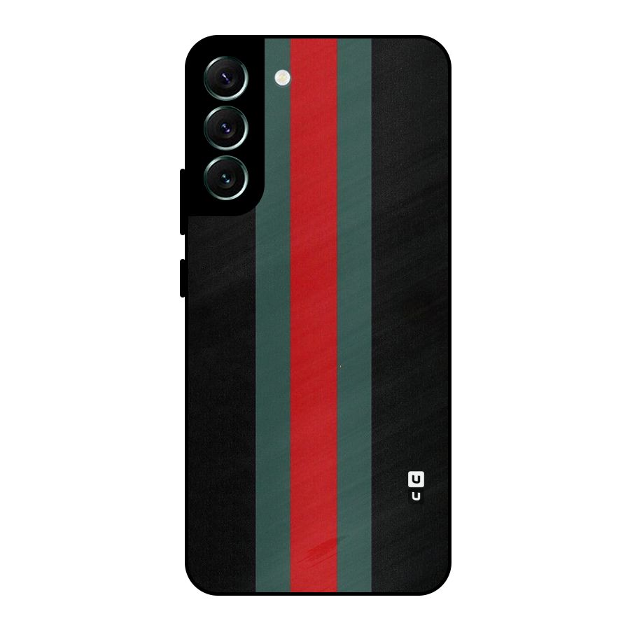 Basic Colored Stripes Metal Back Case for Galaxy S22 Plus 5G