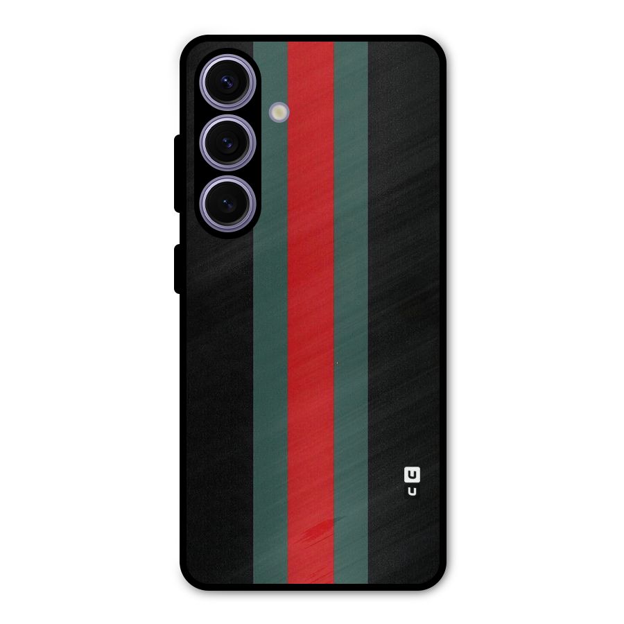 Basic Colored Stripes Metal Back Case for Galaxy S24