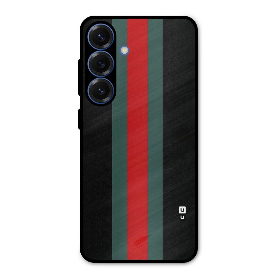 Basic Colored Stripes Metal Back Case for Galaxy S25