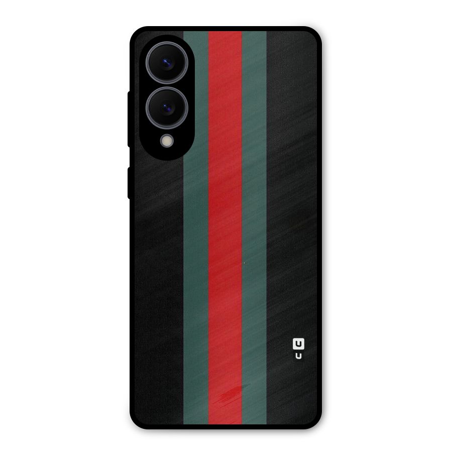 Basic Colored Stripes Metal Back Case for Galaxy S25 Edge