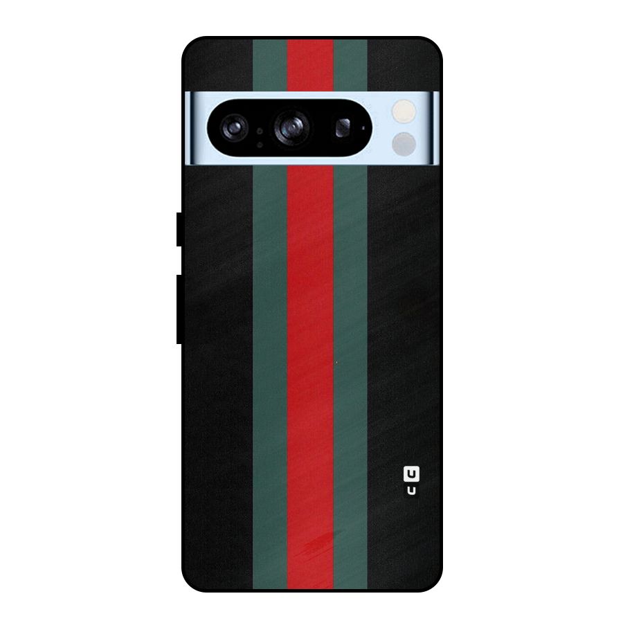 Basic Colored Stripes Metal Back Case for Google Pixel 8 Pro