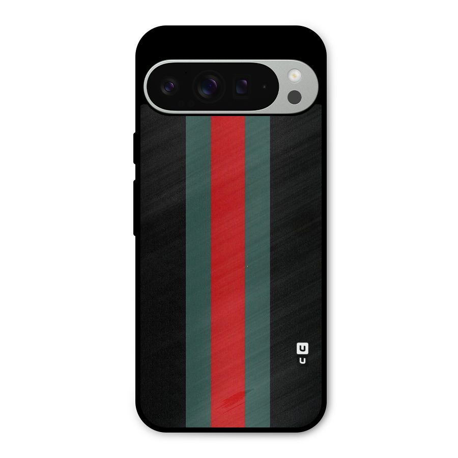 Basic Colored Stripes Metal Back Case for Google Pixel 9 Pro XL