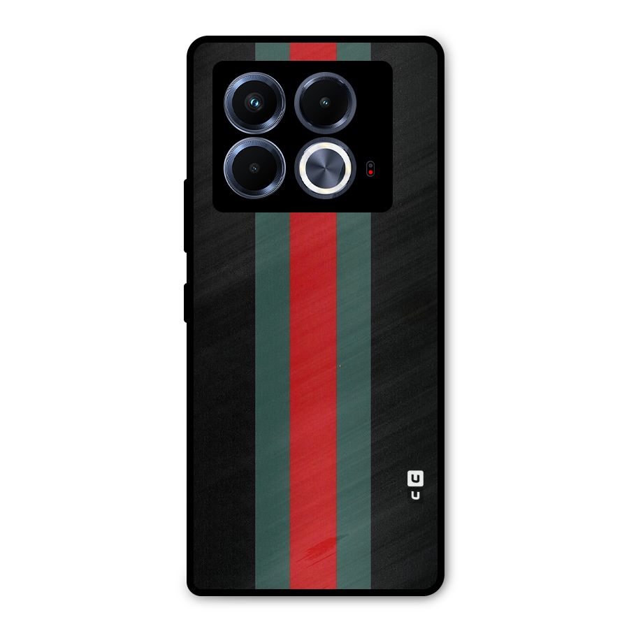 Basic Colored Stripes Metal Back Case for Infinix Note 40 5G