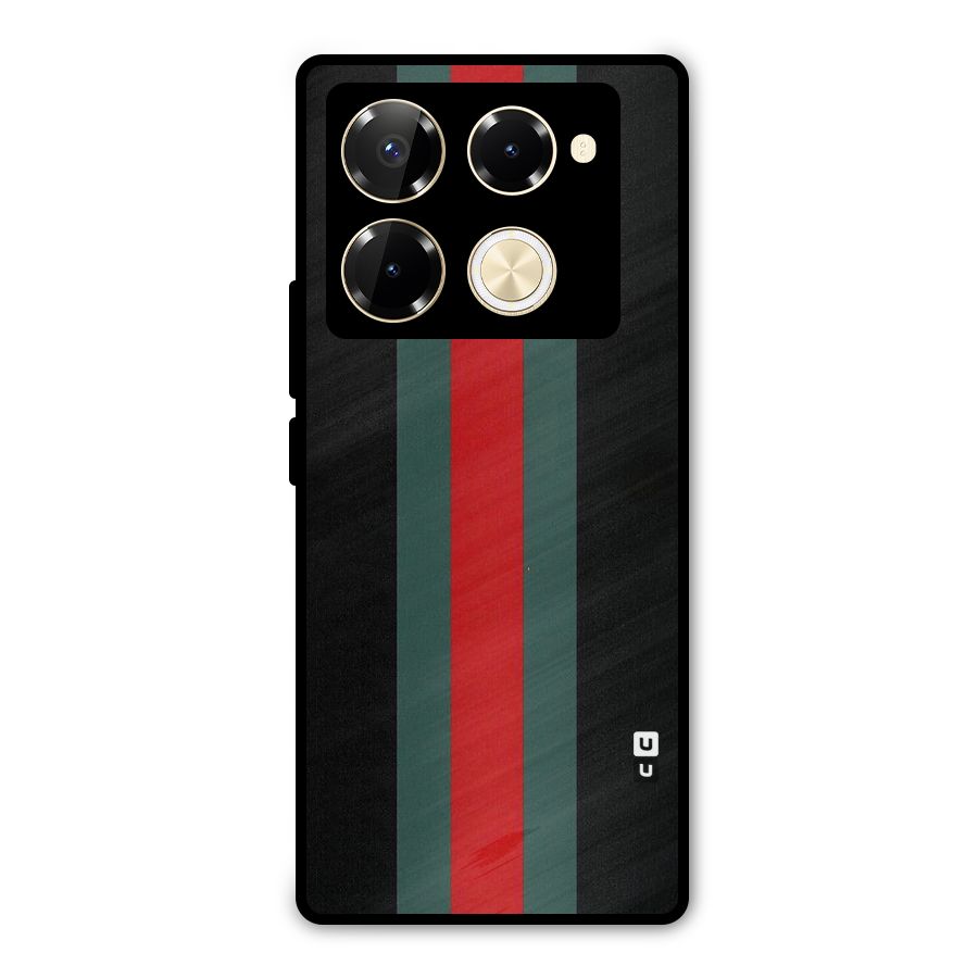 Basic Colored Stripes Metal Back Case for Infinix Note 40 Pro