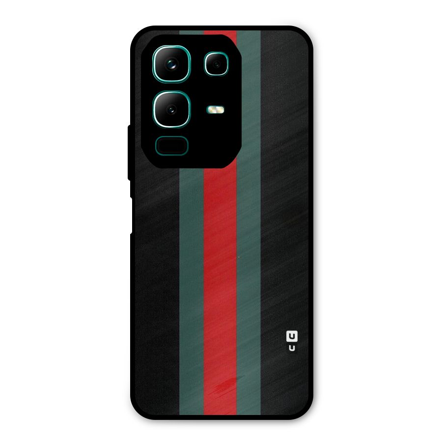 Basic Colored Stripes Metal Back Case for Infinix Note 50x