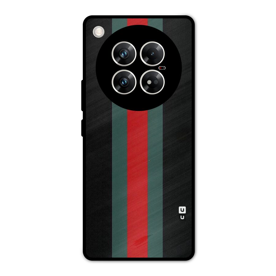 Basic Colored Stripes Metal Back Case for Infinix Zero 40 5G