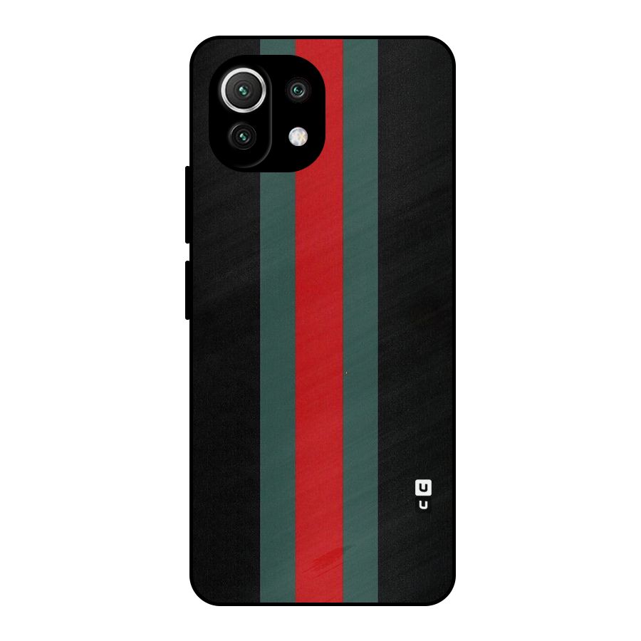 Basic Colored Stripes Metal Back Case for Mi 11 Lite