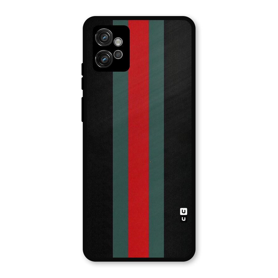 Basic Colored Stripes Metal Back Case for Moto G32