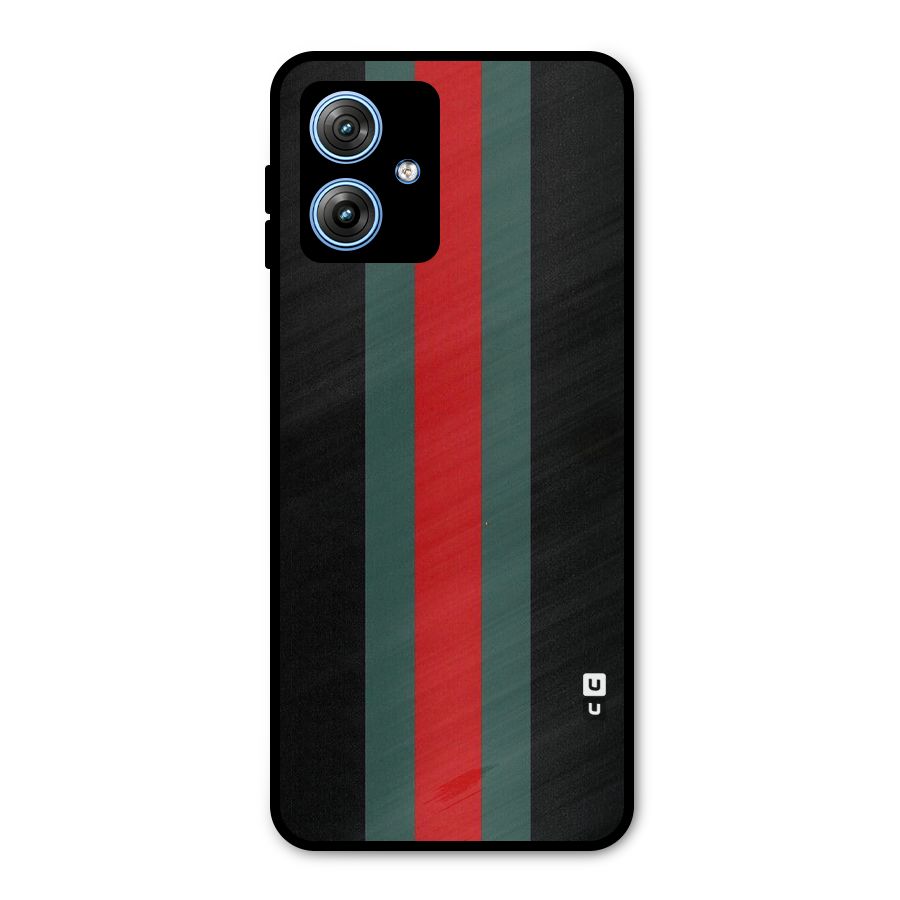Basic Colored Stripes Metal Back Case for Moto G54