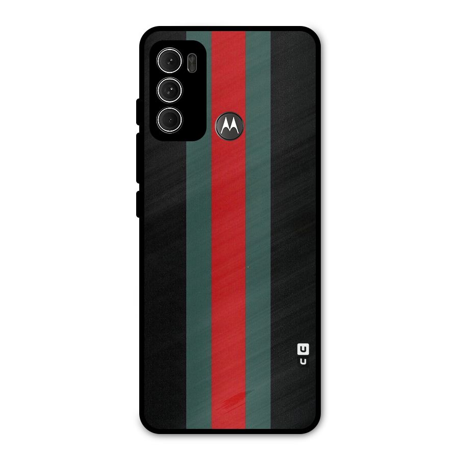 Basic Colored Stripes Metal Back Case for Moto G60