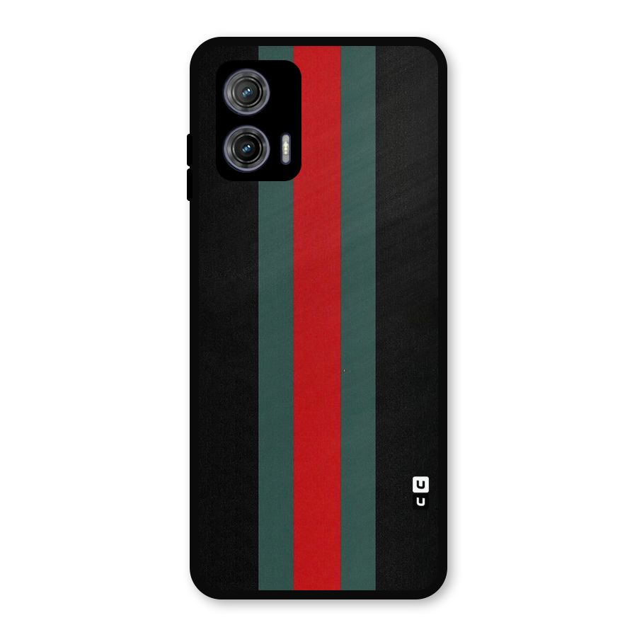 Basic Colored Stripes Metal Back Case for Moto G73