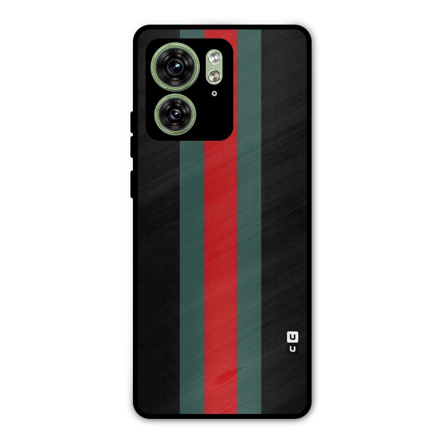 Basic Colored Stripes Metal Back Case for Motorola Edge 40 5G