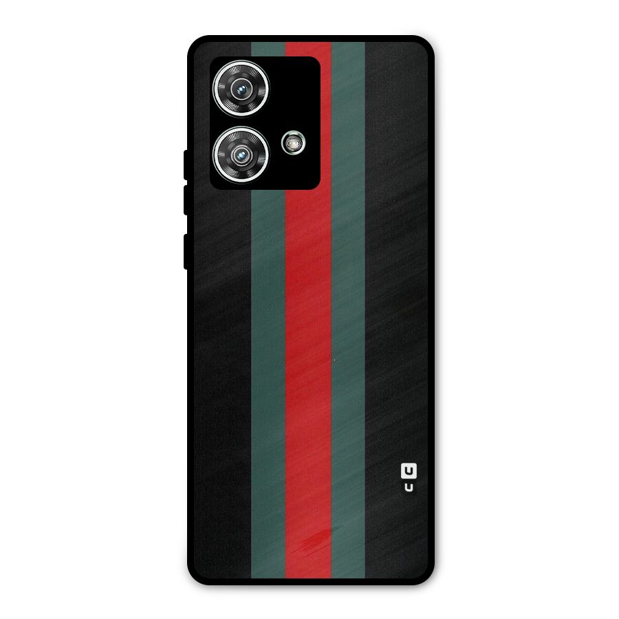 Basic Colored Stripes Metal Back Case for Motorola Edge 40 Neo