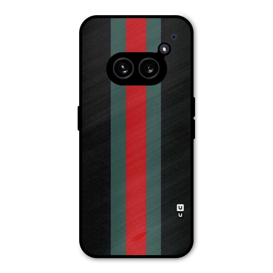 Basic Colored Stripes Metal Back Case for Nothing Phone 2a Plus