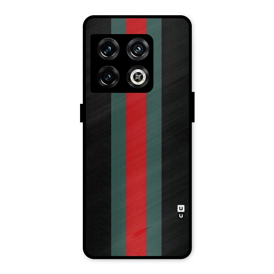 Basic Colored Stripes Metal Back Case for OnePlus 10 Pro 5G