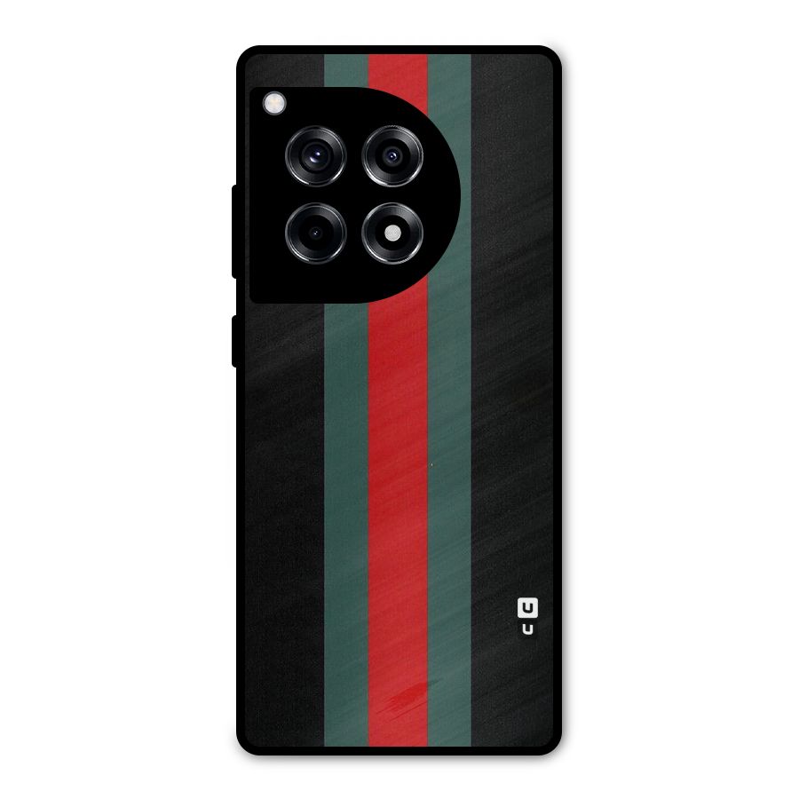 Basic Colored Stripes Metal Back Case for OnePlus 12R
