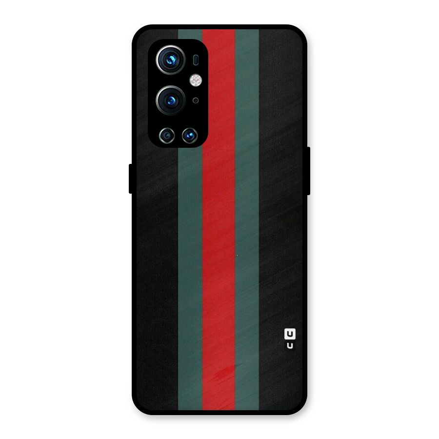 Basic Colored Stripes Metal Back Case for OnePlus 9 Pro