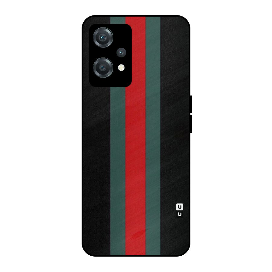 Basic Colored Stripes Metal Back Case for OnePlus Nord CE 2 Lite 5G