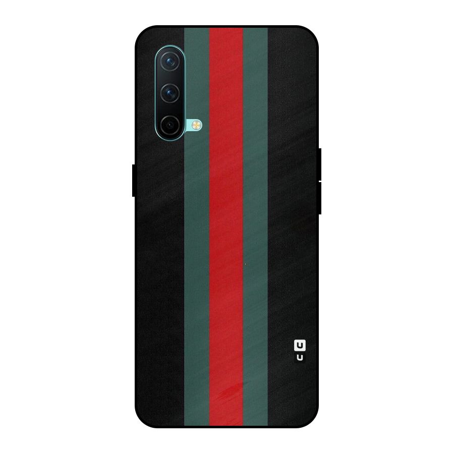 Basic Colored Stripes Metal Back Case for OnePlus Nord CE 5G
