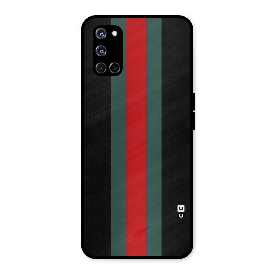 Basic Colored Stripes Metal Back Case for Oppo A52
