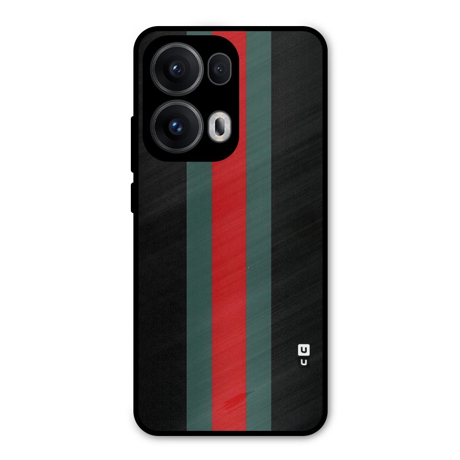 Basic Colored Stripes Metal Back Case for Oppo Reno13 Pro