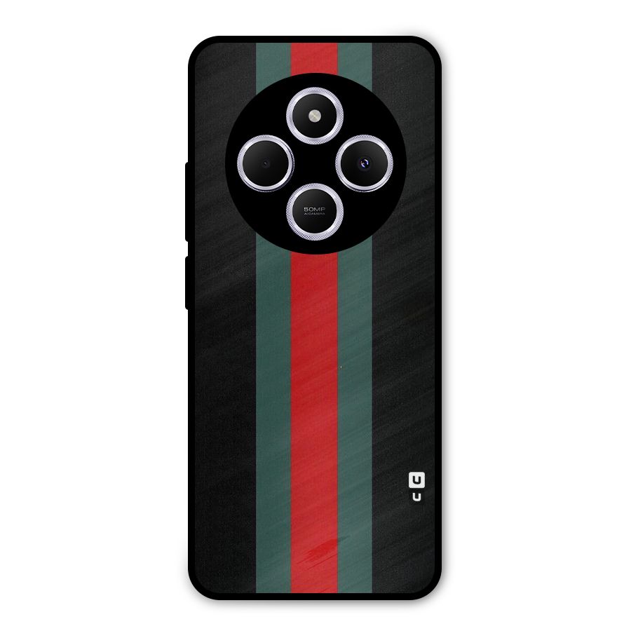 Basic Colored Stripes Metal Back Case for Poco M7