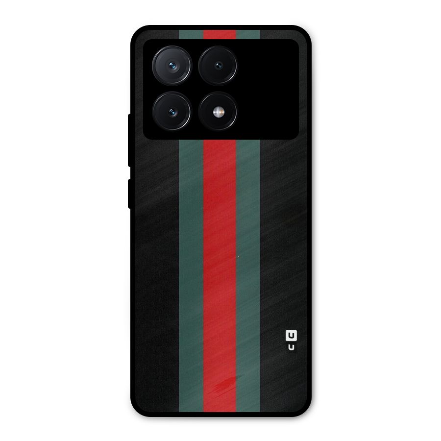 Basic Colored Stripes Metal Back Case for Poco X6 Pro