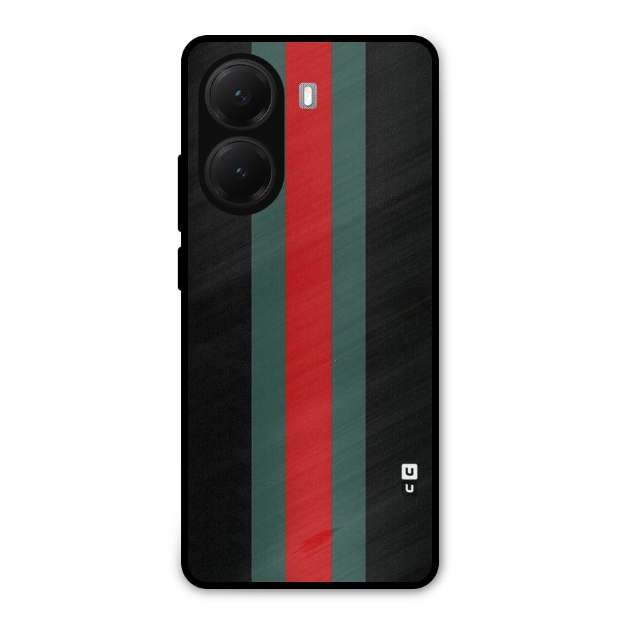Basic Colored Stripes Metal Back Case for Poco X7 Pro