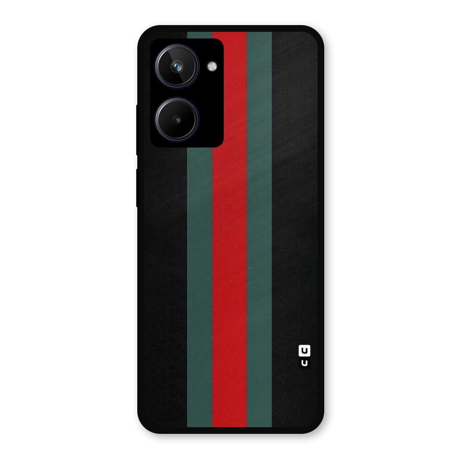 Basic Colored Stripes Metal Back Case for Realme 10