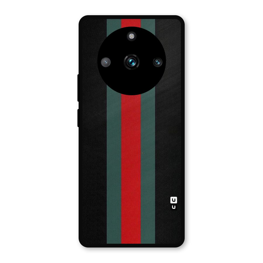 Basic Colored Stripes Metal Back Case for Realme 11 Pro