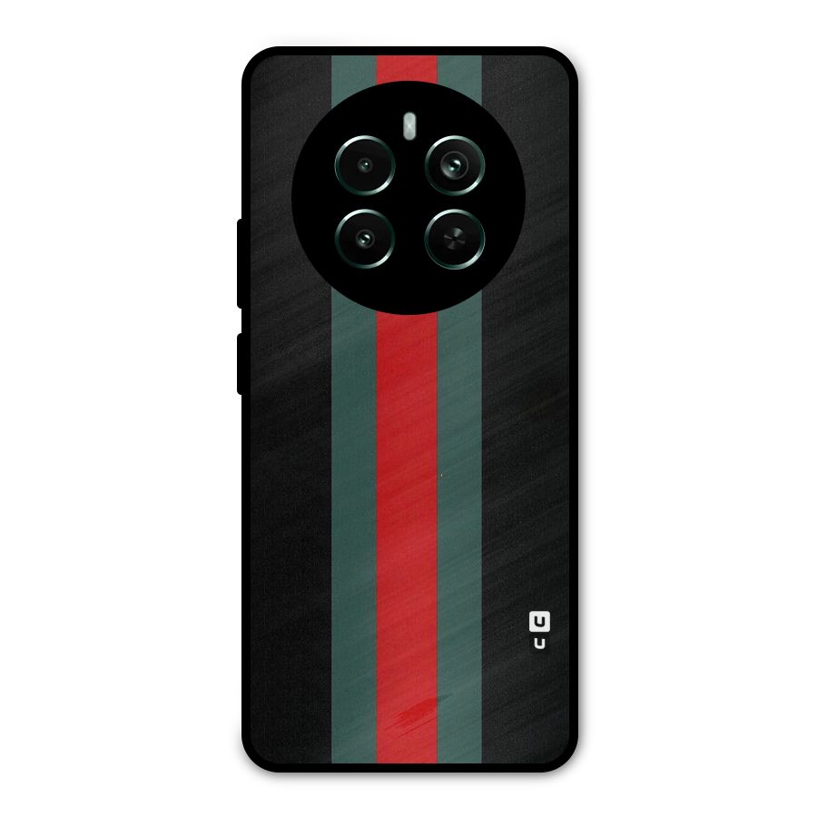 Basic Colored Stripes Metal Back Case for Realme 12 Pro Plus