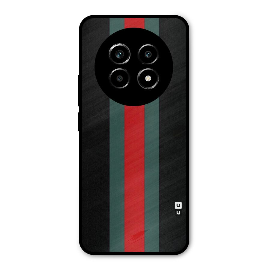 Basic Colored Stripes Metal Back Case for Realme 14 Pro Lite