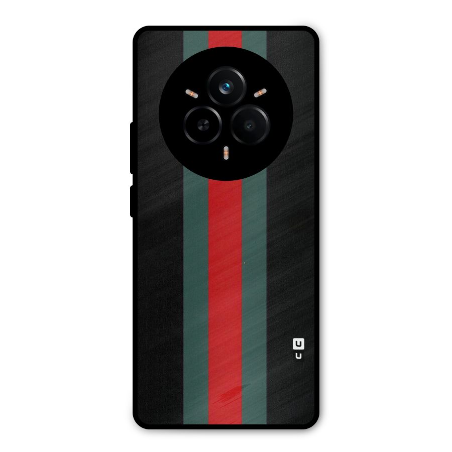 Basic Colored Stripes Metal Back Case for Realme 14 Pro Plus