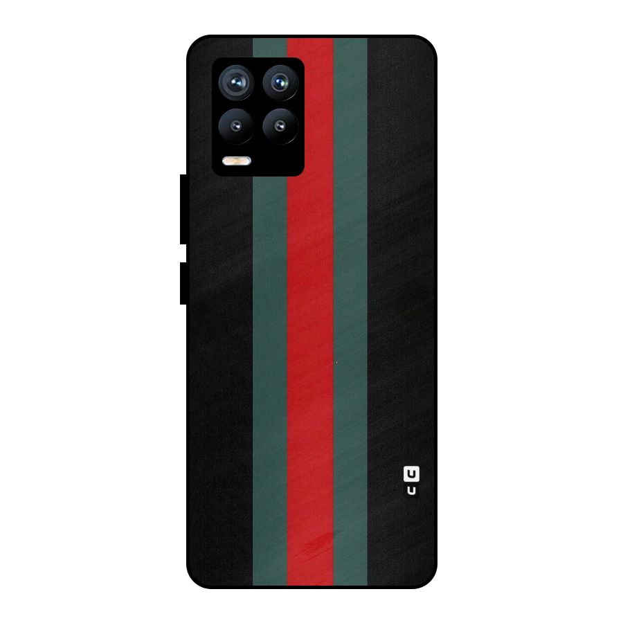 Basic Colored Stripes Metal Back Case for Realme 8 Pro
