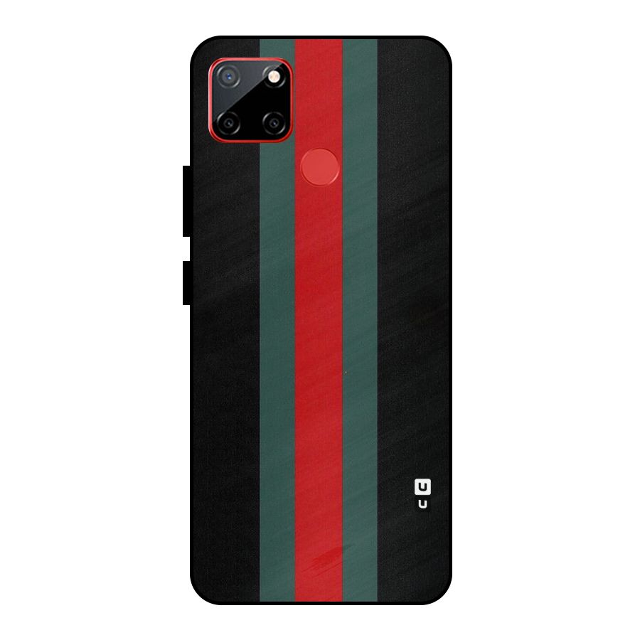 Basic Colored Stripes Metal Back Case for Realme C12