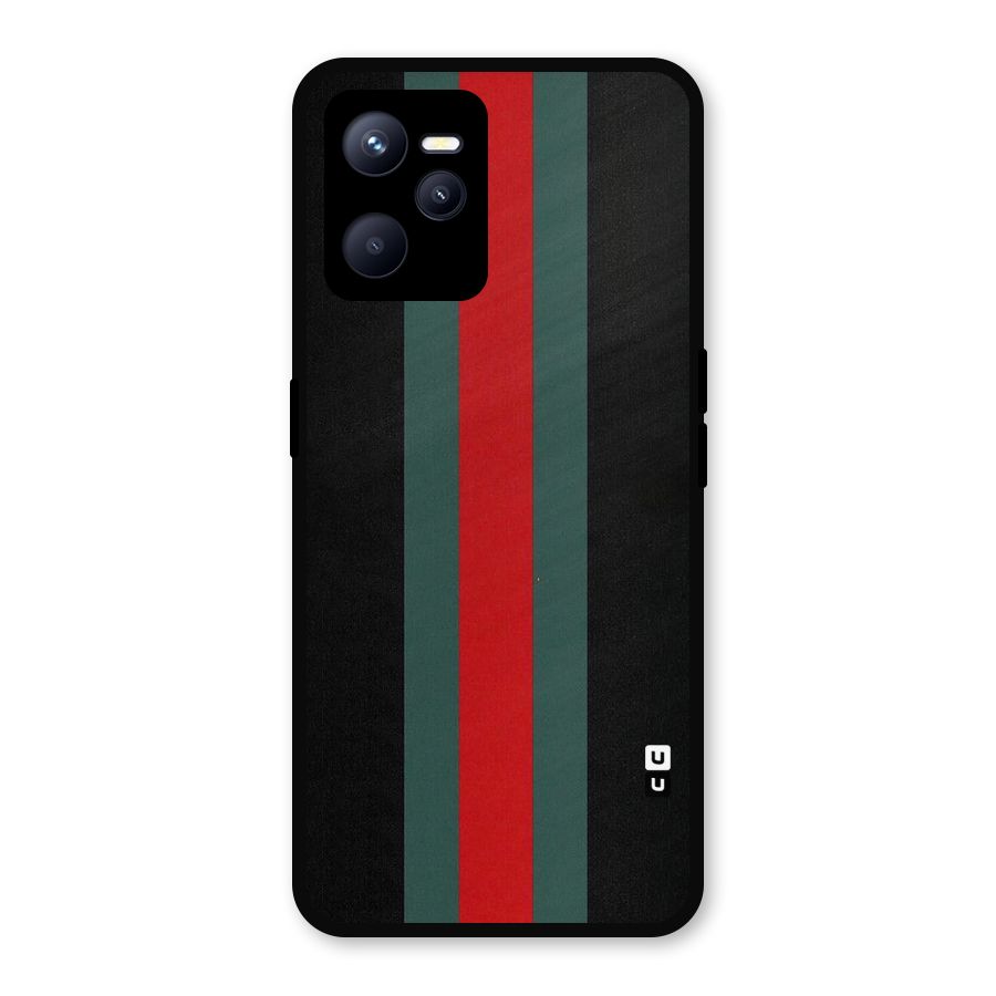 Basic Colored Stripes Metal Back Case for Realme C35