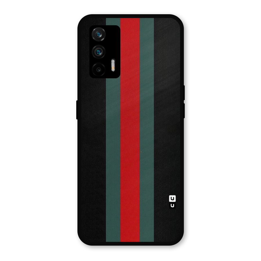 Basic Colored Stripes Metal Back Case for Realme GT 5G