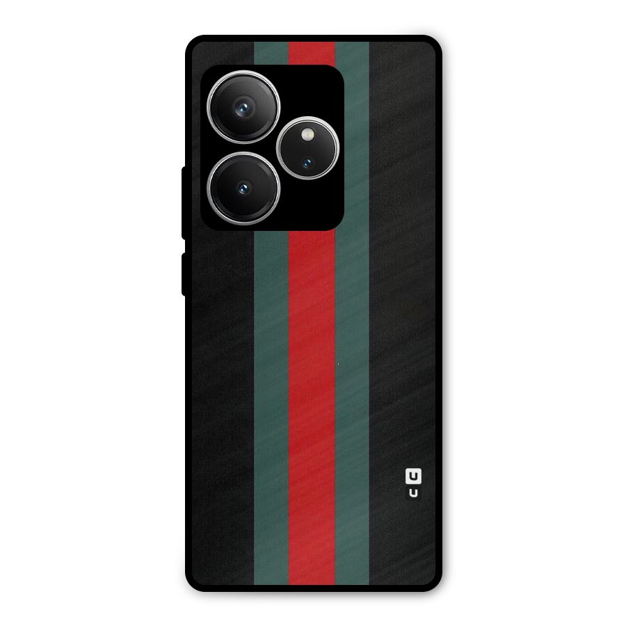Basic Colored Stripes Metal Back Case for Realme GT 6