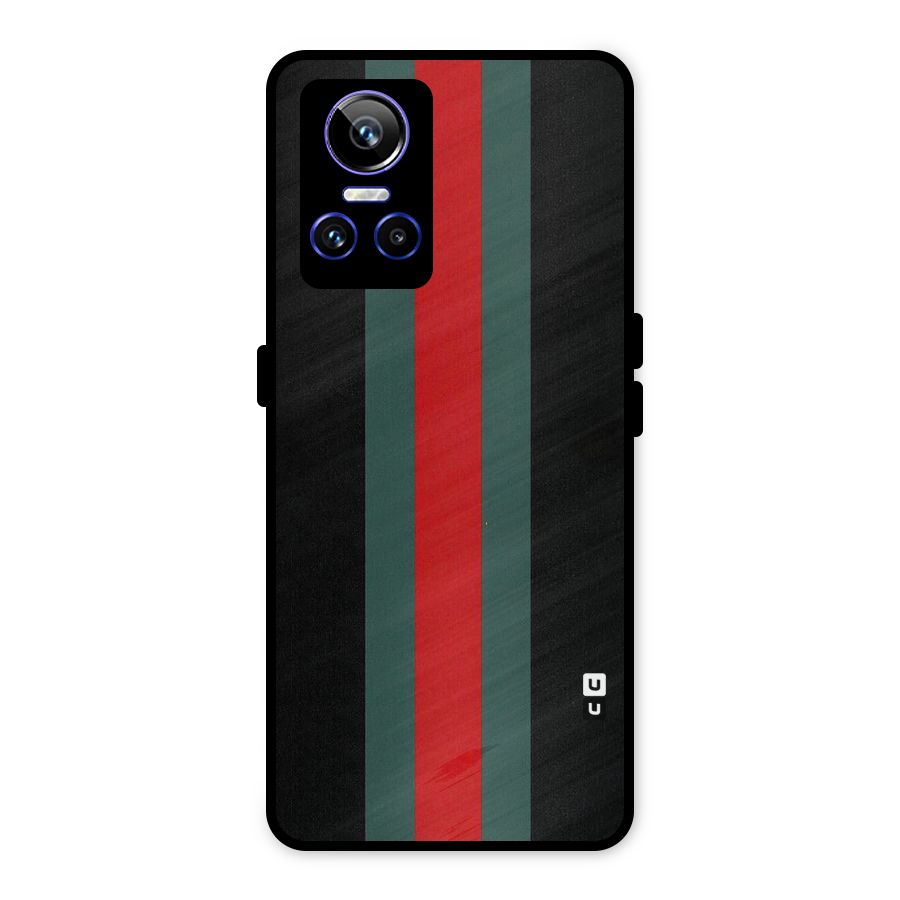 Basic Colored Stripes Metal Back Case for Realme GT Neo 3