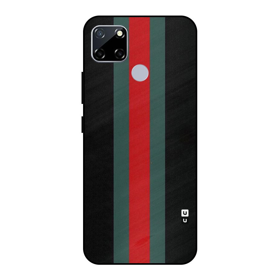 Basic Colored Stripes Metal Back Case for Realme Narzo 20