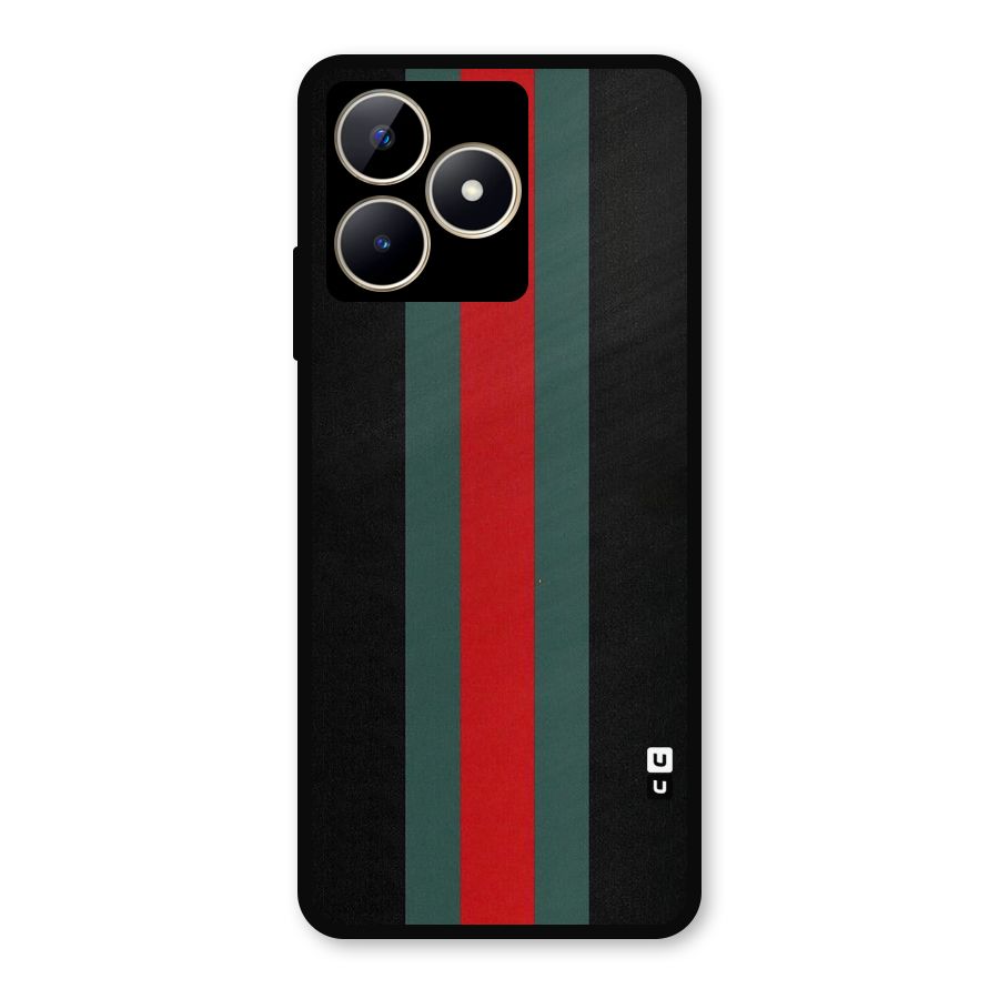 Basic Colored Stripes Metal Back Case for Realme Narzo N53